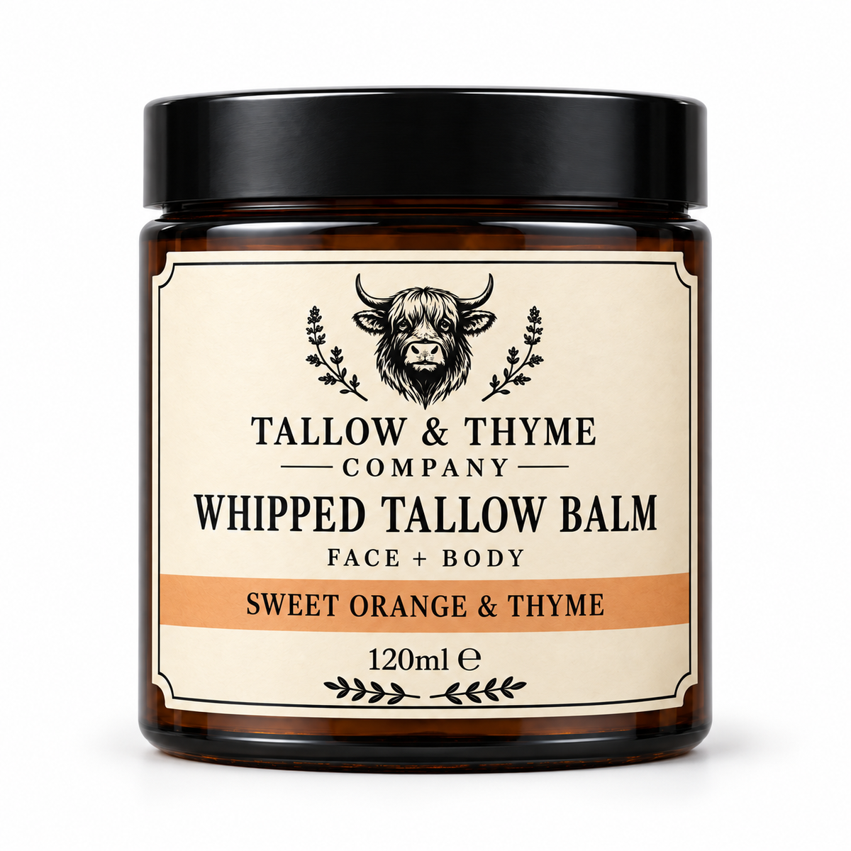 Sweet Orange & Thyme Whipped Tallow Balm by The Tallow & Thyme Company